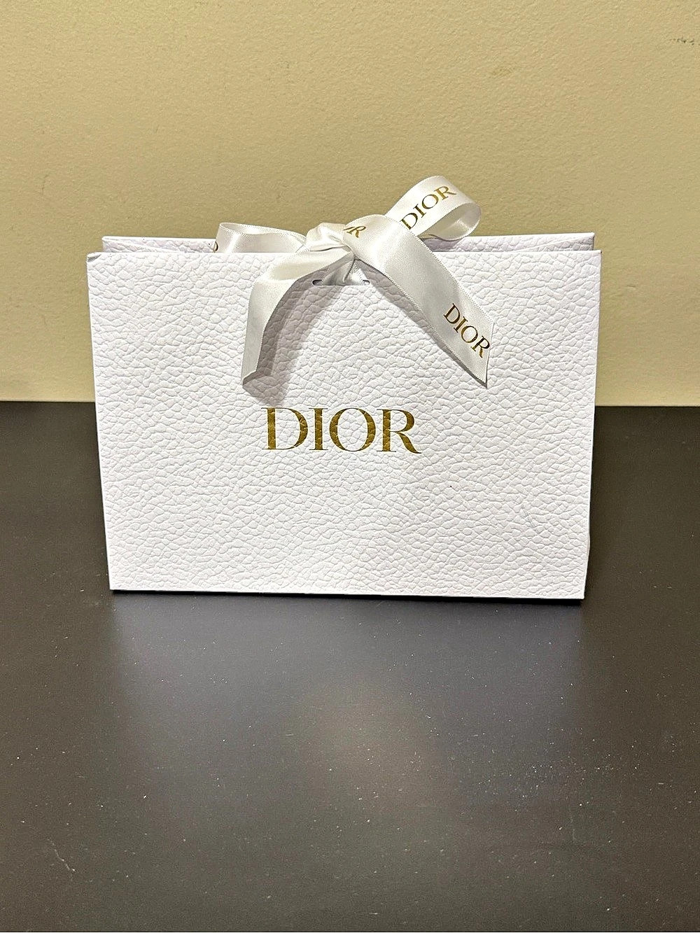 Dior White Gift Bag with Ribbon